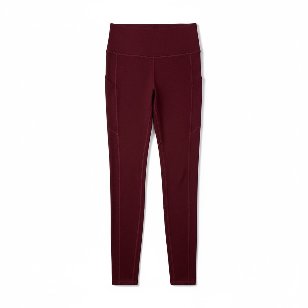 Kadyluxe High‎ Waist Pocket Leggings in Maroon Women’s Size S